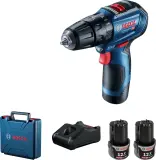 Дрель-шуруповерт Bosch GSB 12V-30 аккум. патрон:быстрозажимной (кейс в комплекте) (06019G9100) Image