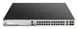 D-Link PROJ Управляемый L3 стекируемый PoE-коммутатор, 24x1000Base-T PoE, 2x10GBase-T, 4x10GBase-X SFP+, PoE-бюджет 370 Вт (740 Вт с DPS-700), защита от статического электричества до Image