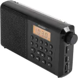 Радиоприемник портативный Hyundai H-PSR115 черный USB microSD Image