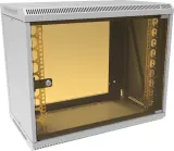 Шкаф коммутационный Suprlan (05-1090) настенный 9U 600x350мм пер.дв.стекл направл.под закл.гайки RAL 7035 285мм 15кг 500мм Image