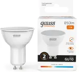 Лампа светодиодная Gauss Elementary 13611 11Вт цок.:GU10 софит 180B св.свеч.бел.теп. (упак.:10шт) Image