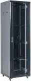 Шкаф коммутационный Rexant (04-1866-212) напольный 18U 600x600мм пер.дв.стекл 2 бок.пан. металл направл.под винты 800кг черный 230град. IP20 сталь Image
