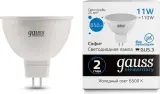 Лампа светодиодная Gauss Elementary 13531 11Вт цок.:GU5.3 софит 180B 6500K св.свеч.бел.хол. MR16 (упак.:1шт) Image