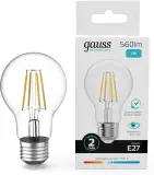 Лампа филам. Gauss Filament 7Вт цок.:E27 груша св.свеч.бел.нейт. (упак.:10шт) (22227) Image