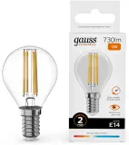 Лампа филам. Gauss Filament 12Вт цок.:E14 шар св.свеч.бел.теп. (упак.:10шт) (52112) Image