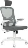 Кресло Бюрократ ASTER NH-W темно-серый TW-04 Neo Grey сетка/ткань с подголов. крестов. пластик пластик белый Image