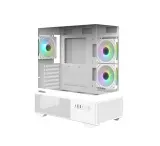 ZALMAN CHRONIX, ATX, WHITE, WINDOW, 1xCombo (3.5’’ or 2.5’’), 1x3.5’’HDD, 2x2.5’’SSD, 1xUSB2.0, 1xUSB3.0, 1xUSB Type-C, SIDE 2x120mm ARGB, REAR 1x120mm ARGB Image