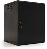 Шкаф коммутационный Hyperline (TWB-2766-SR-RAL9004) настенный 27U 600x600мм пер.дв.стал.лист 2 бок.пан. 60кг черный 1304мм Image