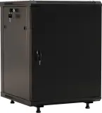 Шкаф коммутационный Hyperline (TWB-FC-1266-SR-RAL9004) настенный 12U 600x600мм пер.дв.металл 2 бок.пан. задн.дв.спл.стал.лист 60кг черный 650мм IP20 сталь Image