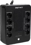 Источник бесперебойного питания SMARTWATT ИБП линейно-интерактивный, мощность 600/360 ВА/Вт, напольный/настенный, LED индикация, Shuko CEE7/4 - 8 шт. (4 шт. с резервным питанием, 4 шт. - сетевой фильтр), встроенные АКБ Image