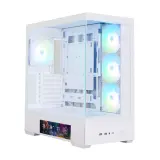 ZALMAN P40 DS, ATX, WHITE, WINDOW, 9.1-inch LCD screen, 2xCombo(2.5” or 3.5”), 1x2.5”, 1xUSB TYPE-C, 2xUSB3.0, SIDE 3x120mm ARGB, REAR 1x120mm ARGB Image