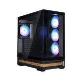 ZALMAN P40 NAMU, ATX, BLACK, WINDOW, WOODEN ELEMENTS, 2xCombo(2.5” or 3.5”), 1xUSB TYPE-C, 2xUSB3.0, SIDE 3x120mm ARGB, REAR 1x120mm ARGB Image