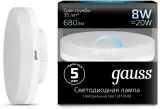 Лампа светодиодная Gauss GX53 8Вт цок.:GX53 таблетка 220B 4100K св.свеч.бел.нейт. (упак.:1шт) (108408208-D) Image