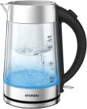 Чайник электрический Hyundai HYK-G7405 1.7л. 2200Вт черный/серебристый корпус: стекло Image