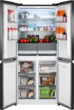 Холодильник Weissgauff WCD 450 Rock Glass NoFrost Inverter 3-хкамерн. графит темный Image