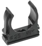 Держатель IEK CTA10D-CF25-K02-100 односторонний с защелкой 25мм полистирол черный (упак.:1шт)