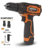 Дрель-шуруповерт Daewoo DAA 1220Li аккум. патрон:быстрозажимной (кейс в комплекте) Image