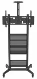 Мобильная стойка Wize Pro [M75] для широкоформатных и интерактивных панелей 32”– 75”, Max VESA 800x400 мм, высота 167 см, полка для медиаплеера, полка для камеры ВКС, до 120 кг, черн.(2 места)
