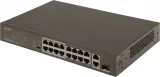 Коммутатор Tenda TEF1118P-16-150W (L2) 16x100Мбит/с 2x1Гбит/с 1SFP 16PoE 130W неуправляемый Image