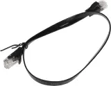 Патч-корд Buro Flat 10Гбит/с UTP 4 пары cat.6 Cu molded 0.5м черный RJ-45 (m)-RJ-45 (m) (BU-C6-FLAT-0.5M-B)