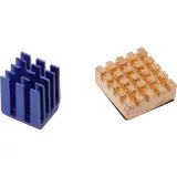 Набор радиаторов  ACD RA207  Golden (14x12x5mm) + Blue (9x9x12mm) Heat Sink set for Raspberry Pi3 B, Pi3 B+, Pi4 Image