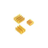 Набор радиаторов ACD RA539 Gold 3 in 1 Heat Sink Set Aluminum (15x10x5мм, 14x14x6мм и 8.8x8.8x5мм) for Raspberry Pi 4B комплект из 3шт Image